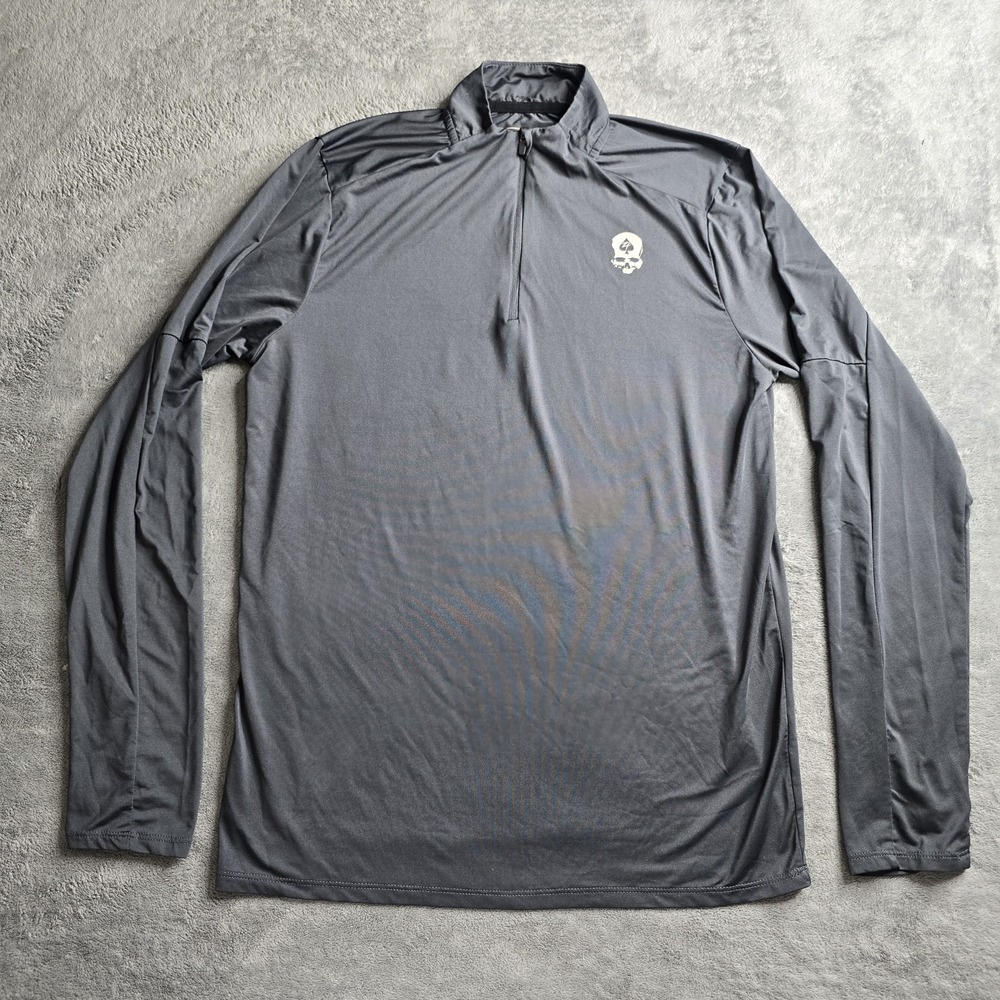 Zero Foxtrot 1/4 Zip Shirt Mens Small Gray Long Sleeve Performance Stretch